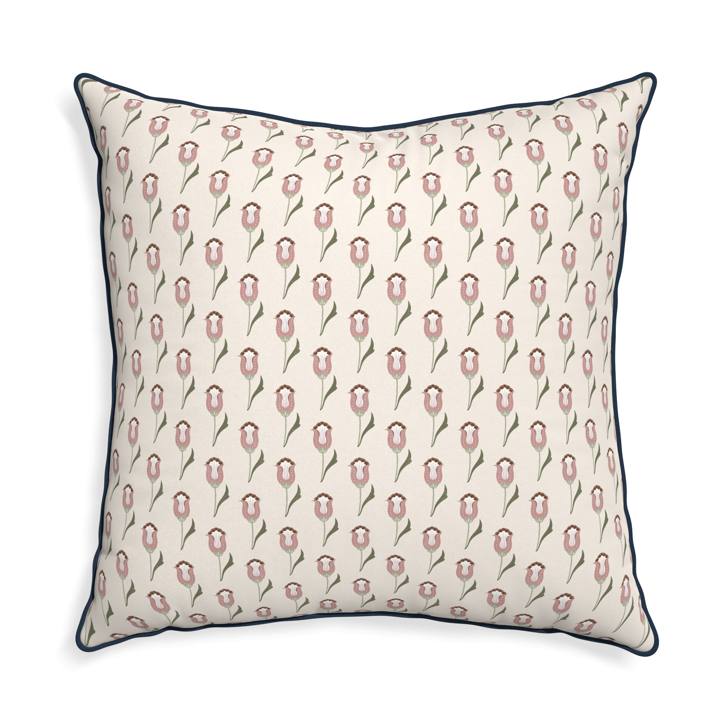 Euro-sham annabelle orchid custom pink tulippillow with c piping on white background