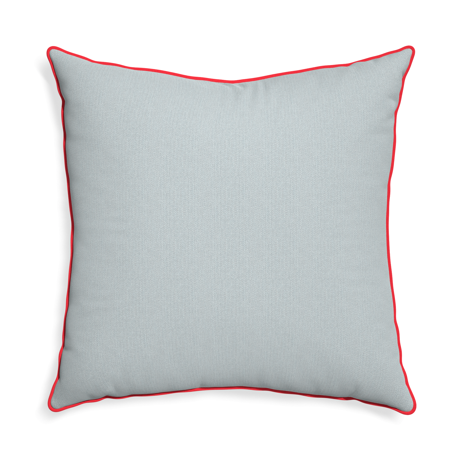 Euro-sham sea custom grey bluepillow with cherry piping on white background