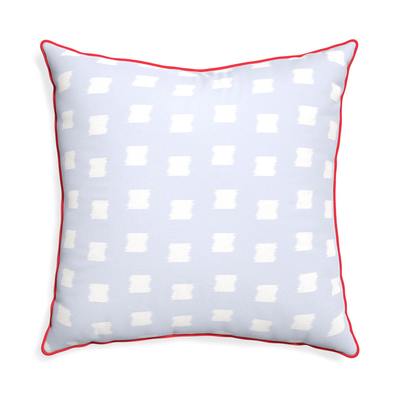 Euro-sham denton custom pillow with cherry piping on white background