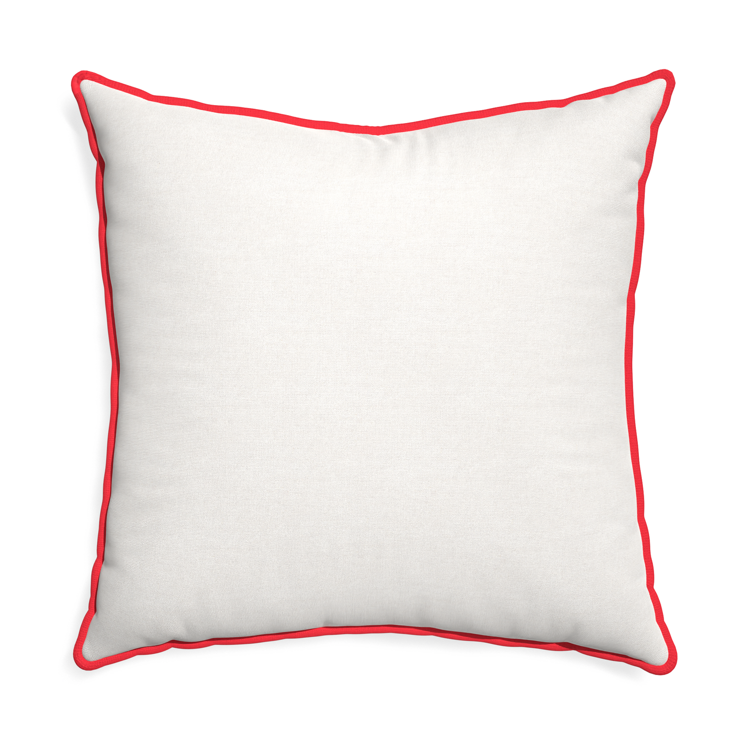 Euro-sham flour custom pillow with cherry piping on white background