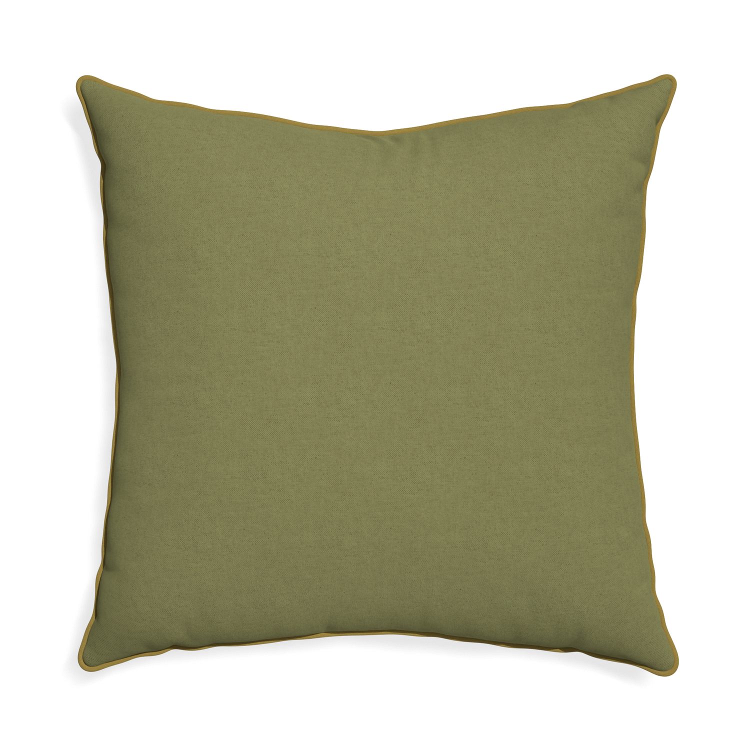 Euro-sham moss custom moss greenpillow with c piping on white background