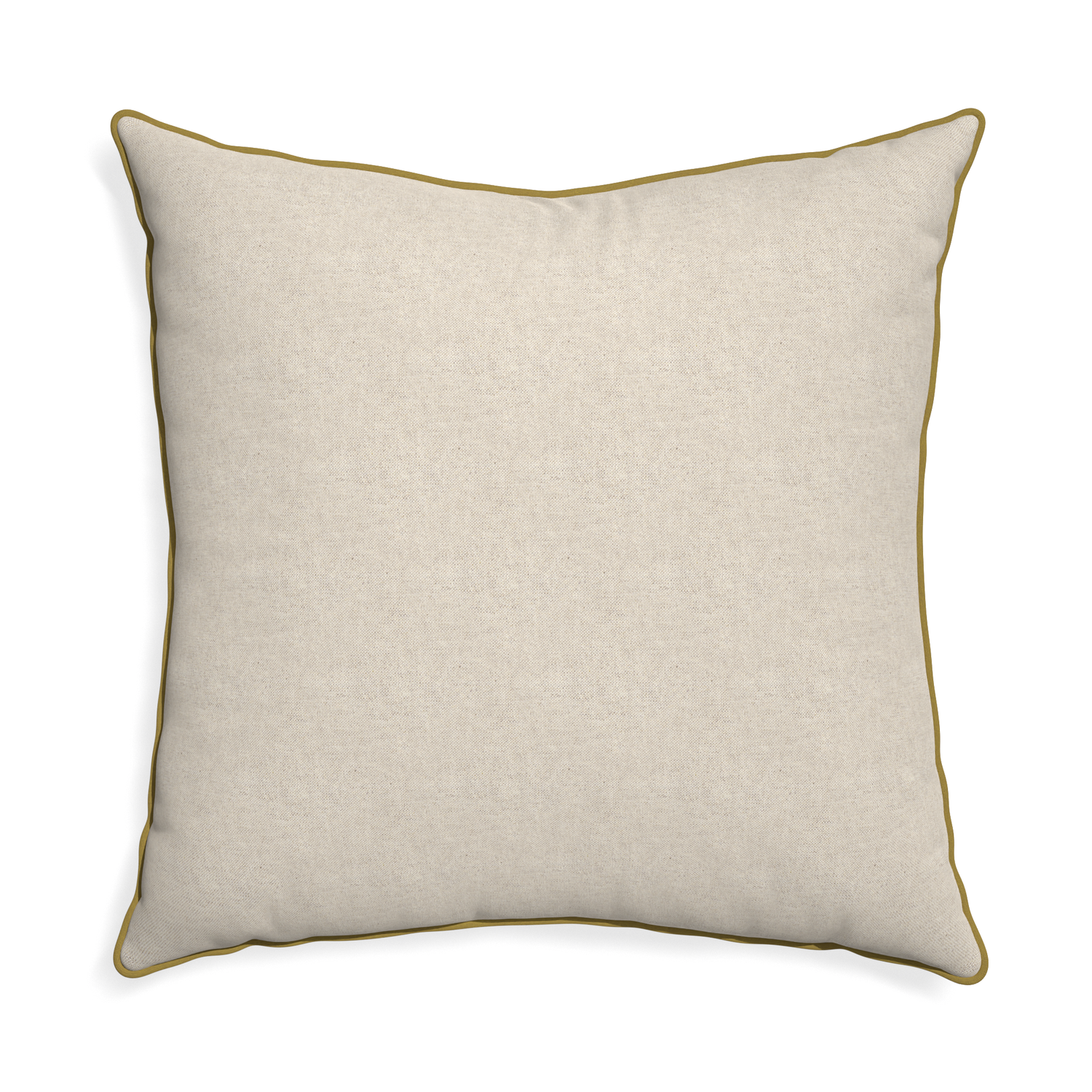 Euro-sham oat custom light brownpillow with c piping on white background