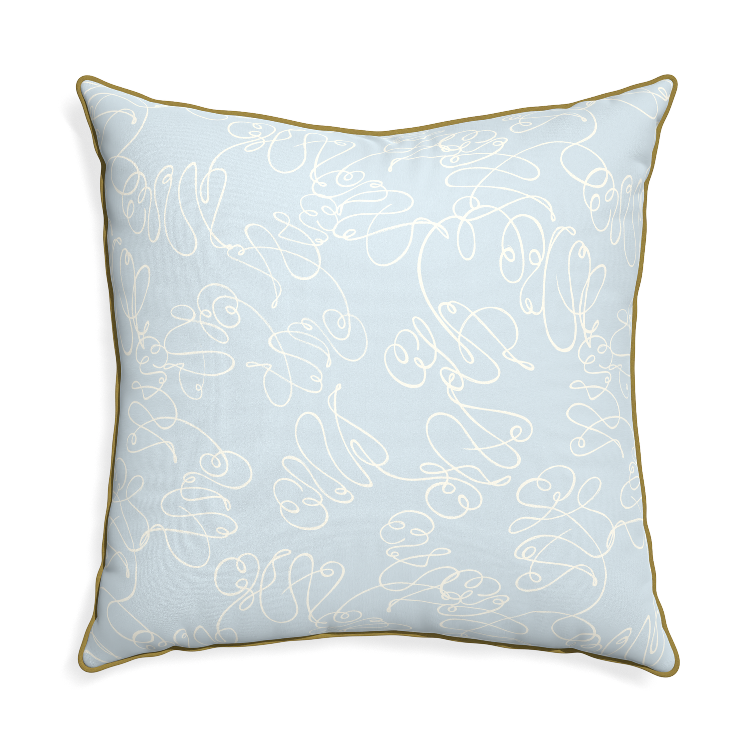 Euro-sham mirabella custom powder blue abstractpillow with c piping on white background