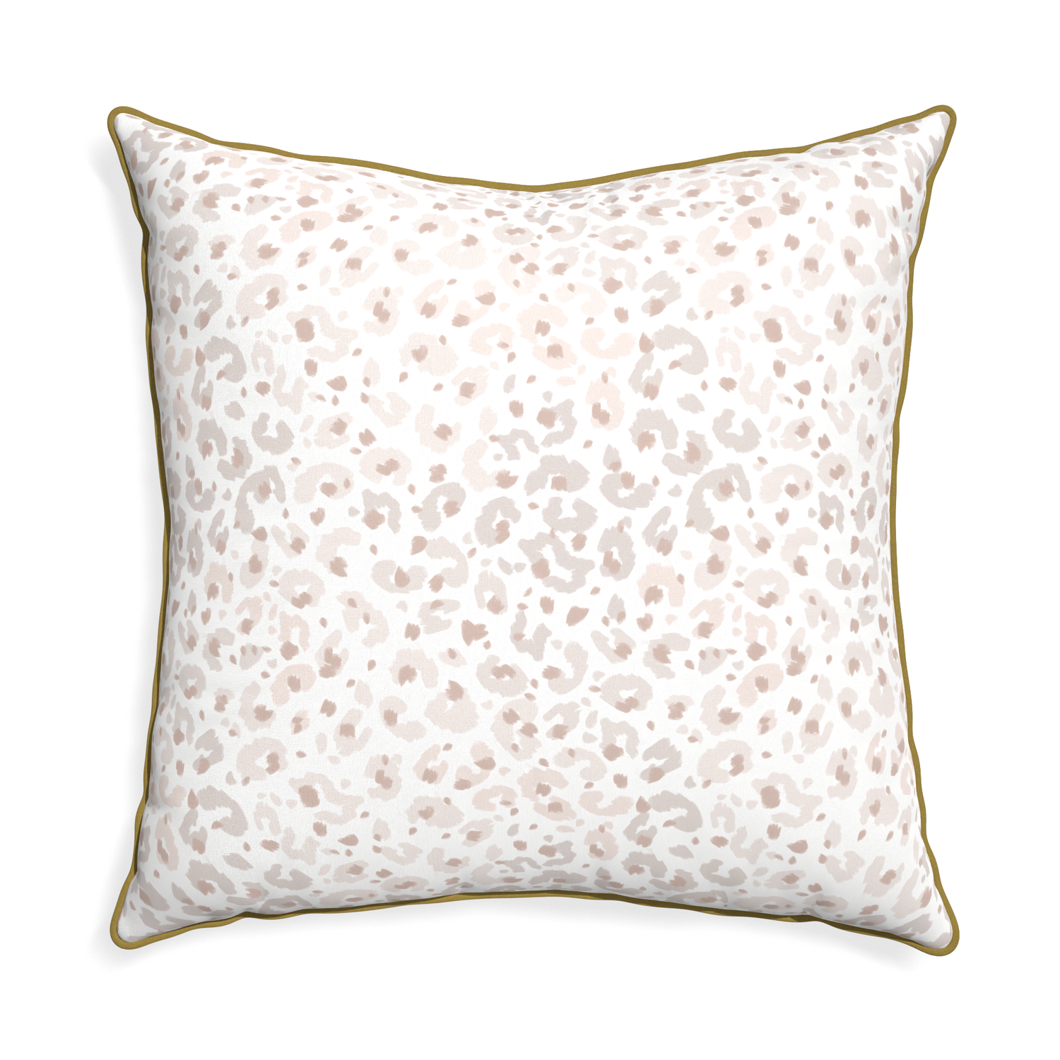 Euro-sham rosie custom beige animal printpillow with c piping on white background