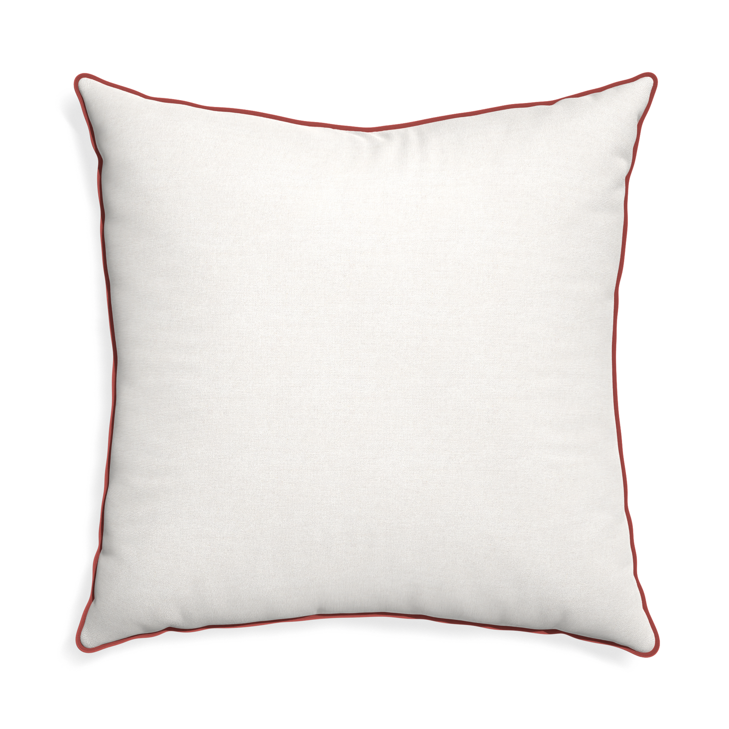 Euro-sham flour custom pillow with c piping on white background