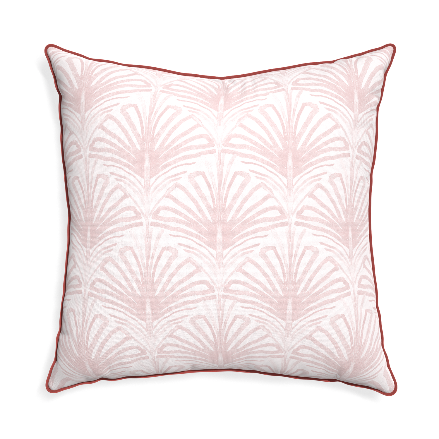 Euro-sham suzy rose custom pillow with c piping on white background