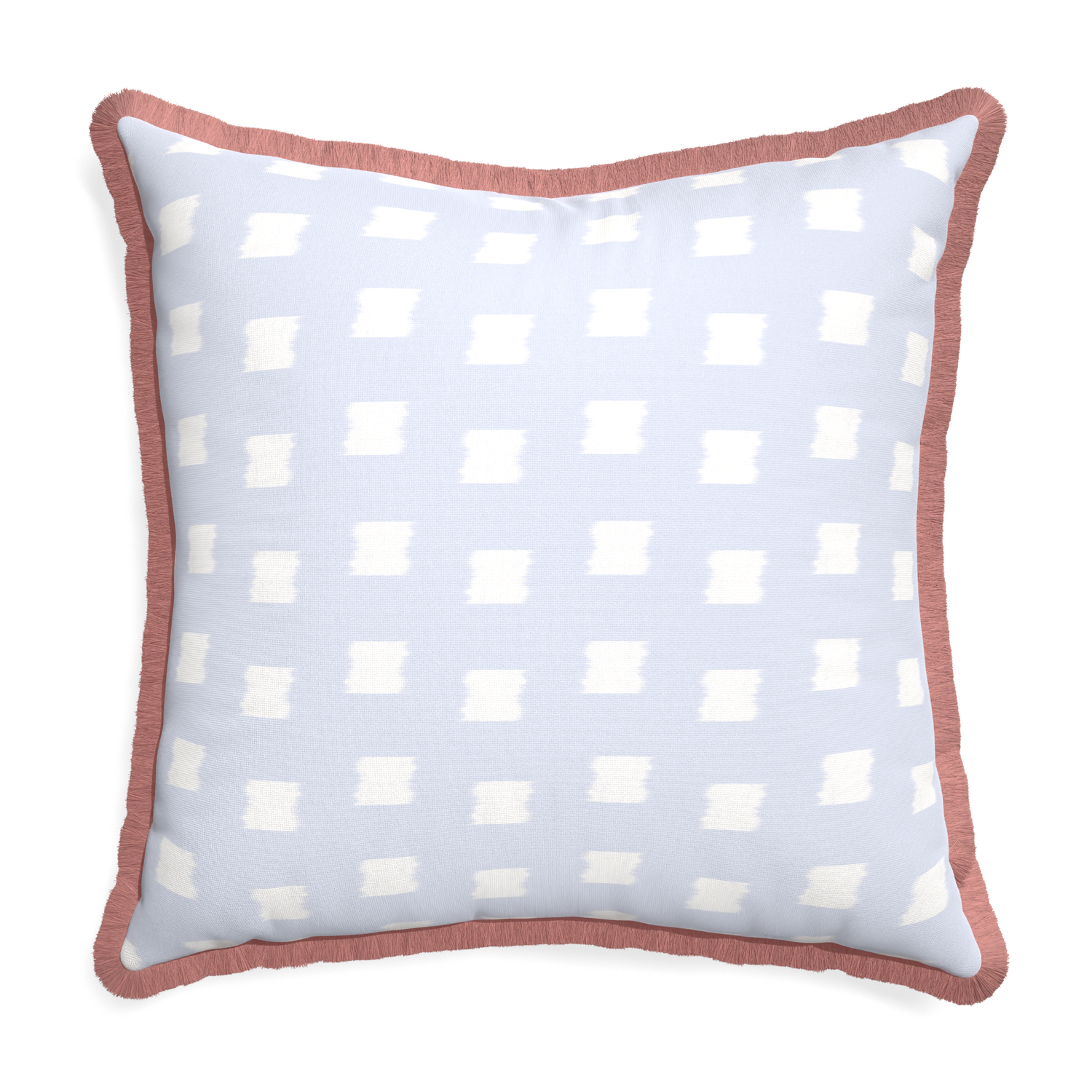 Euro-sham denton custom pillow with d fringe on white background