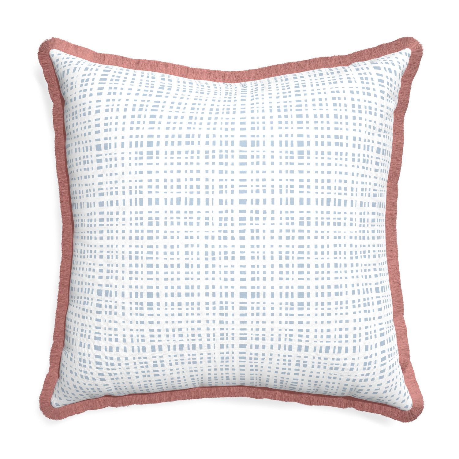 Euro-sham ginger sky custom pillow with d fringe on white background