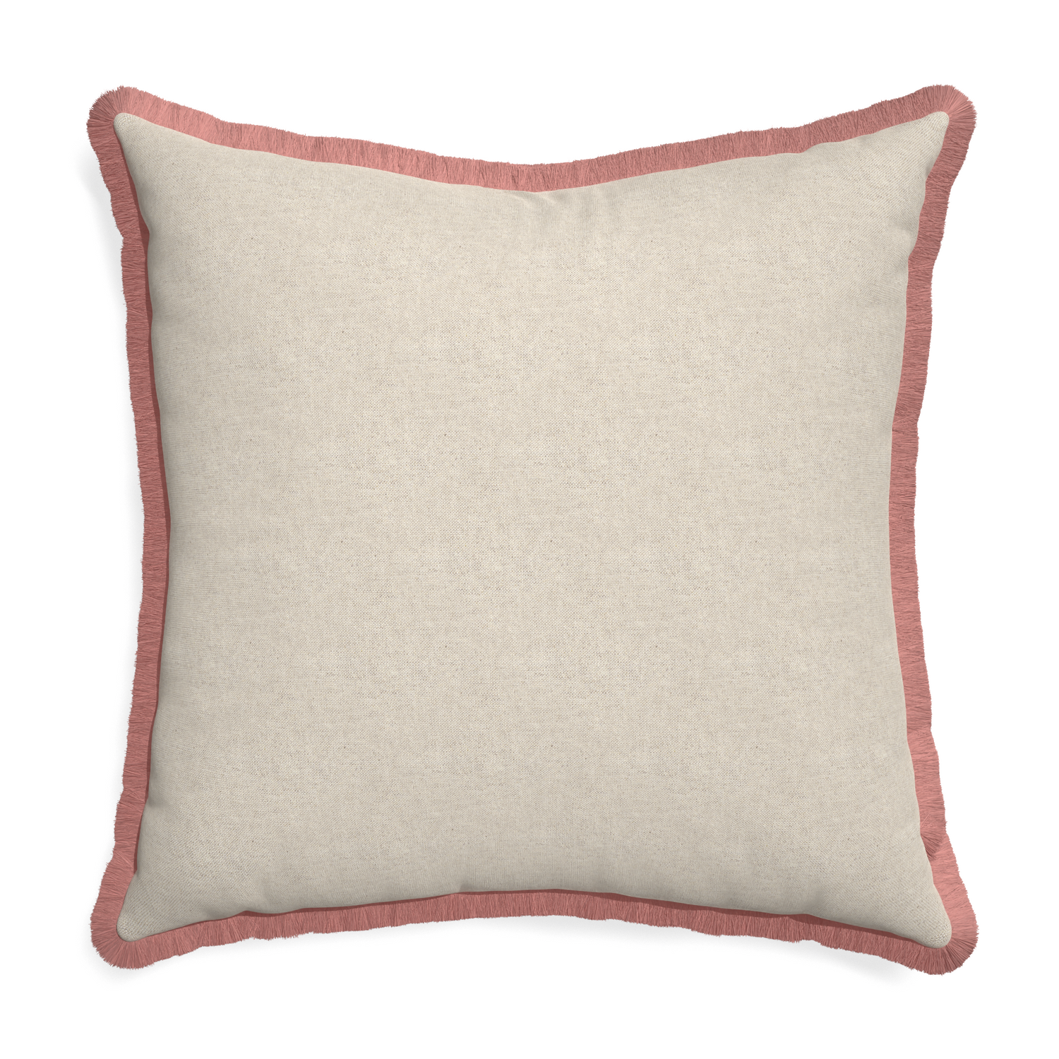 Euro-sham oat custom pillow with d fringe on white background