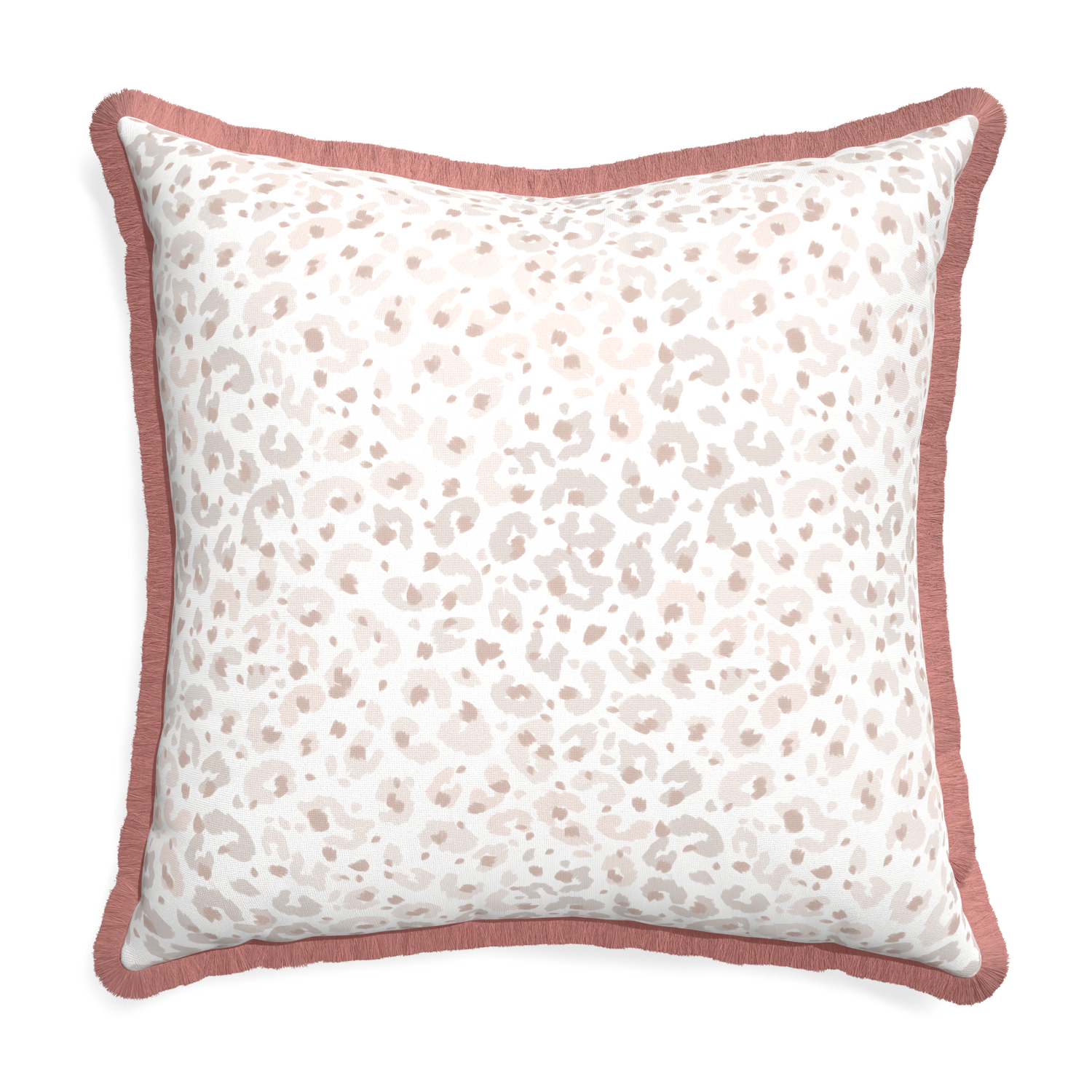 Euro-sham rosie custom pillow with d fringe on white background