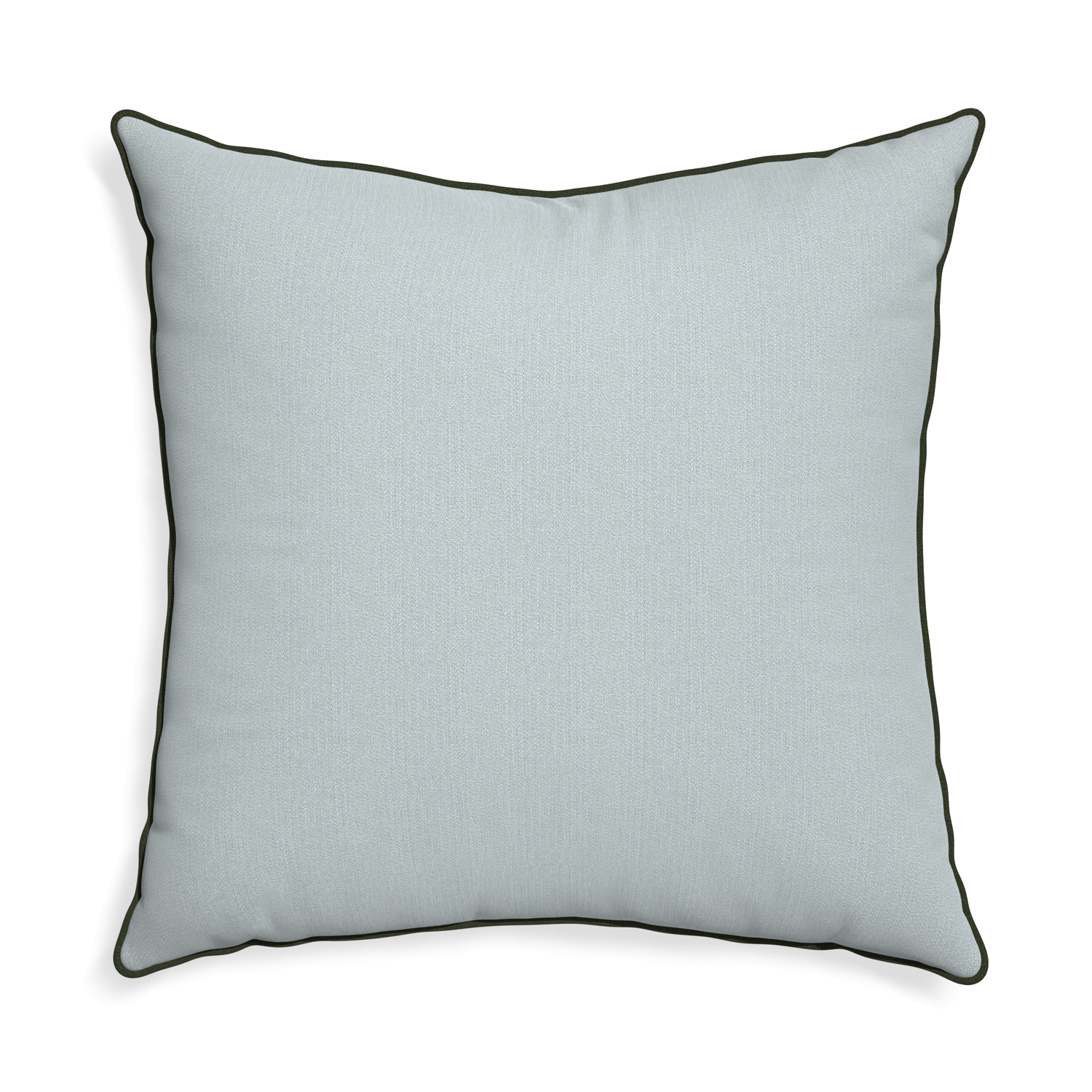 Euro-sham sea custom grey bluepillow with f piping on white background
