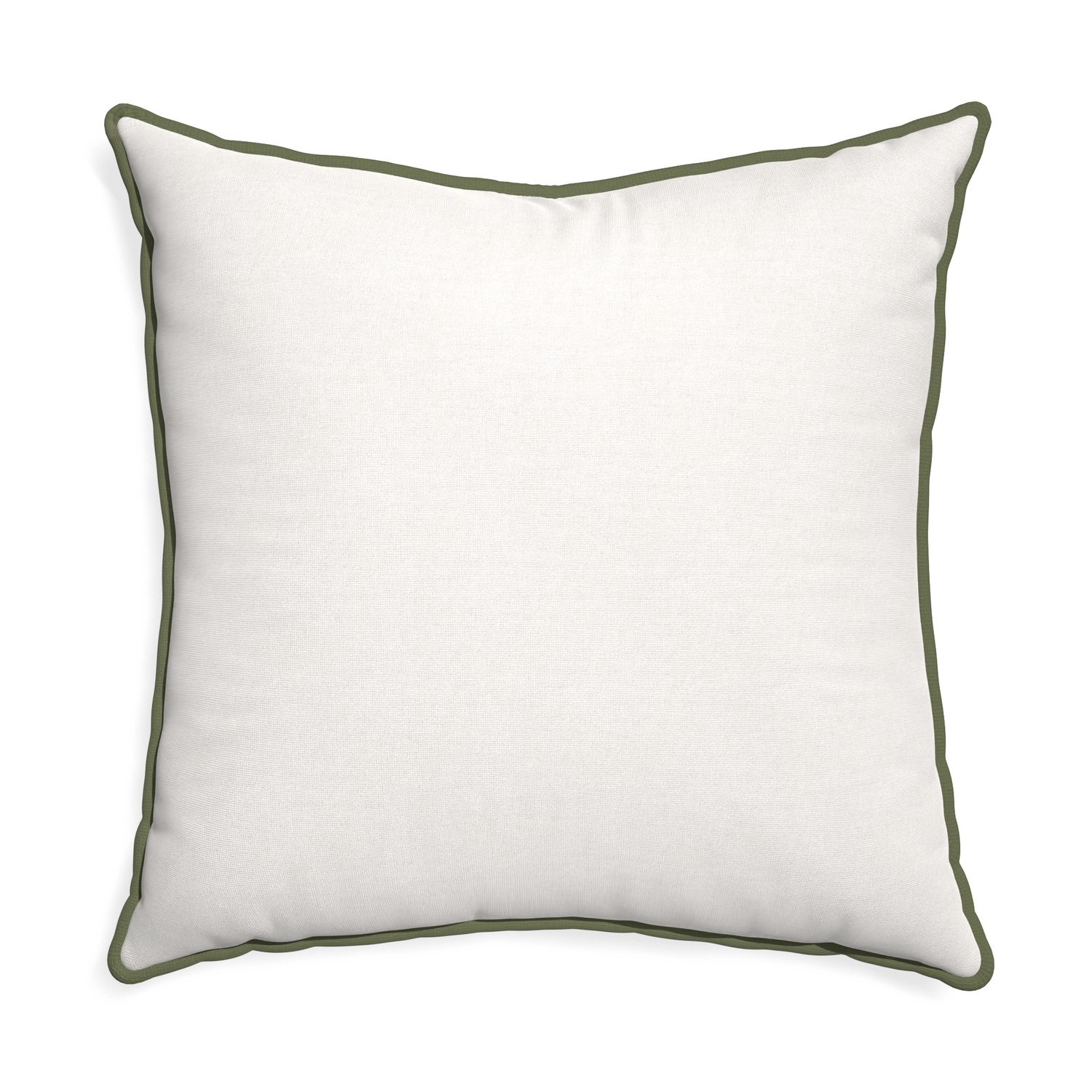 Euro-sham flour custom pillow with f piping on white background