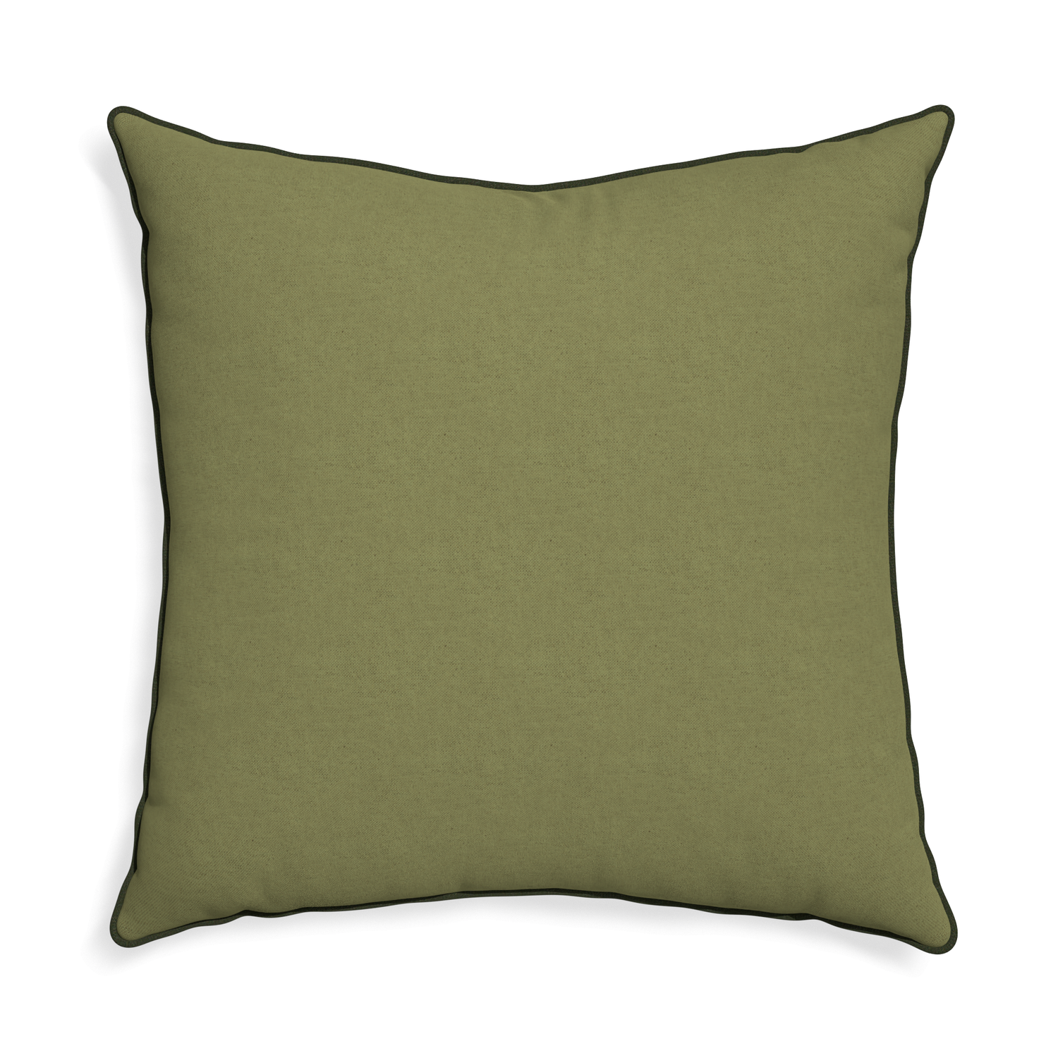 Euro-sham moss custom moss greenpillow with f piping on white background