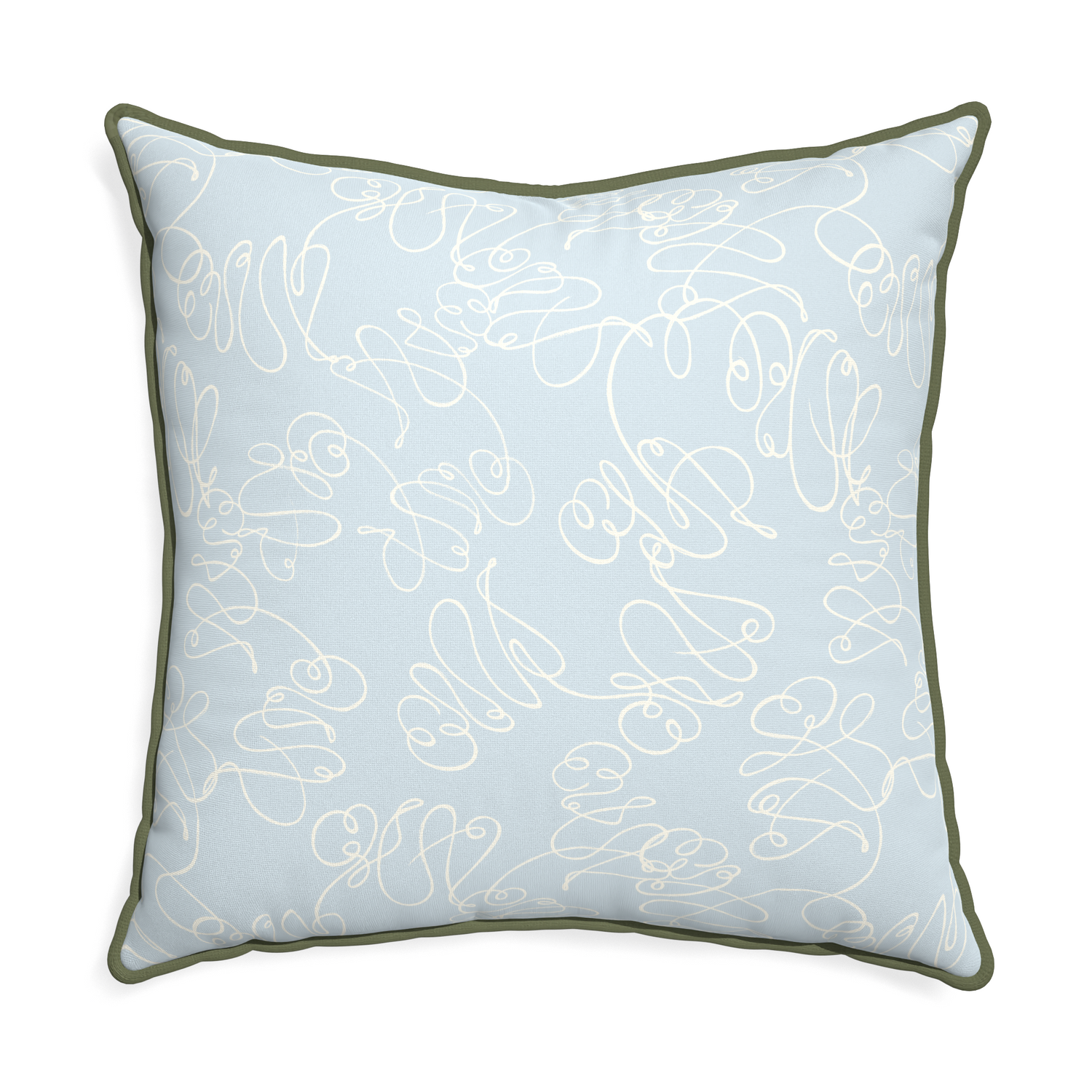Euro-sham mirabella custom pillow with f piping on white background