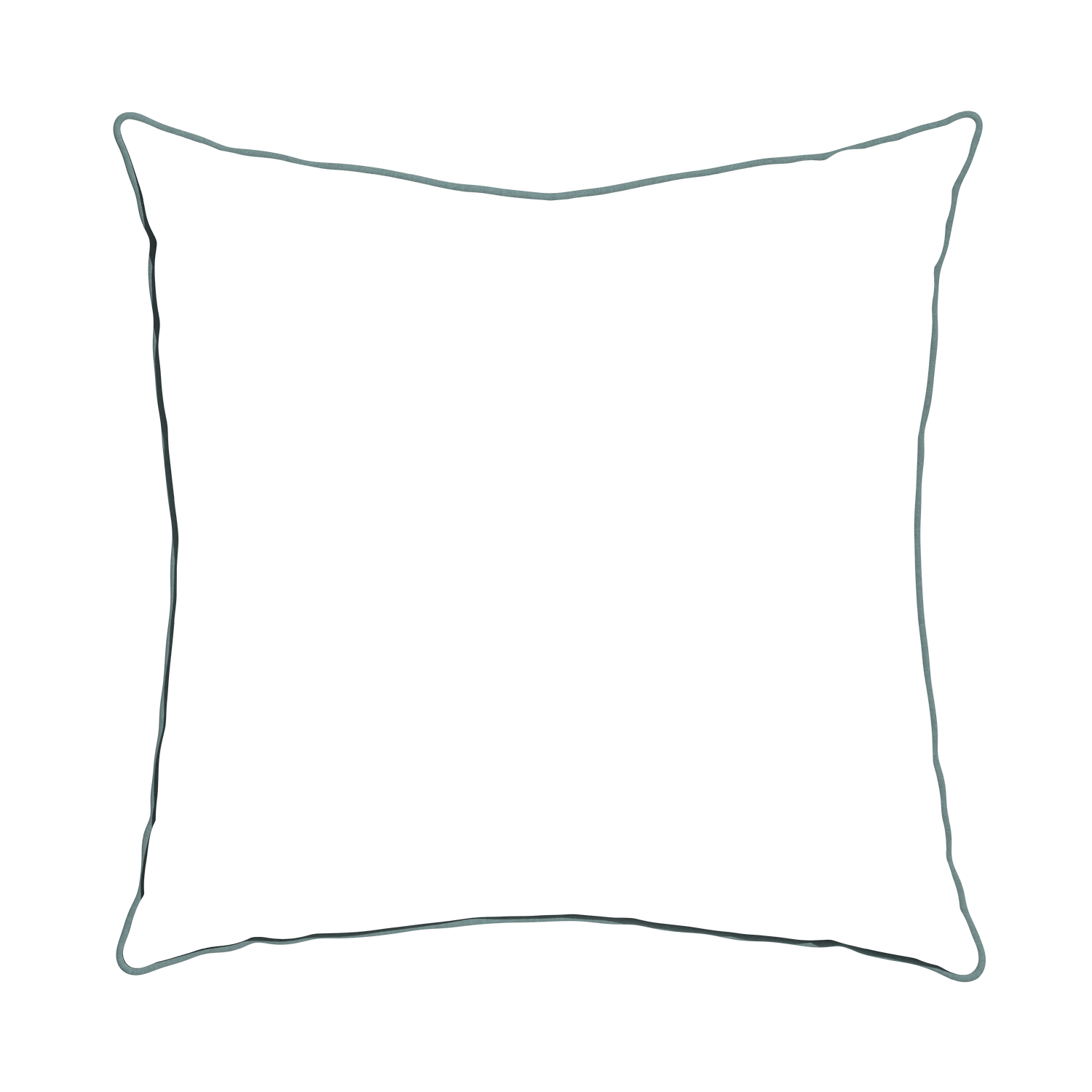 Euro-sham hayes sea salt custom blue geometric pillow with harbor piping on white background