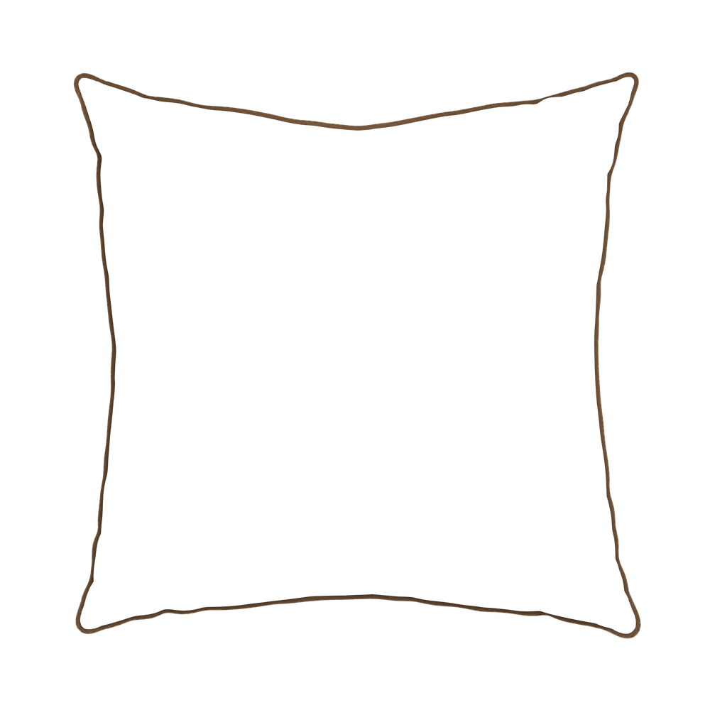 Euro-sham quinn chestnut custom pillow with h piping on white background