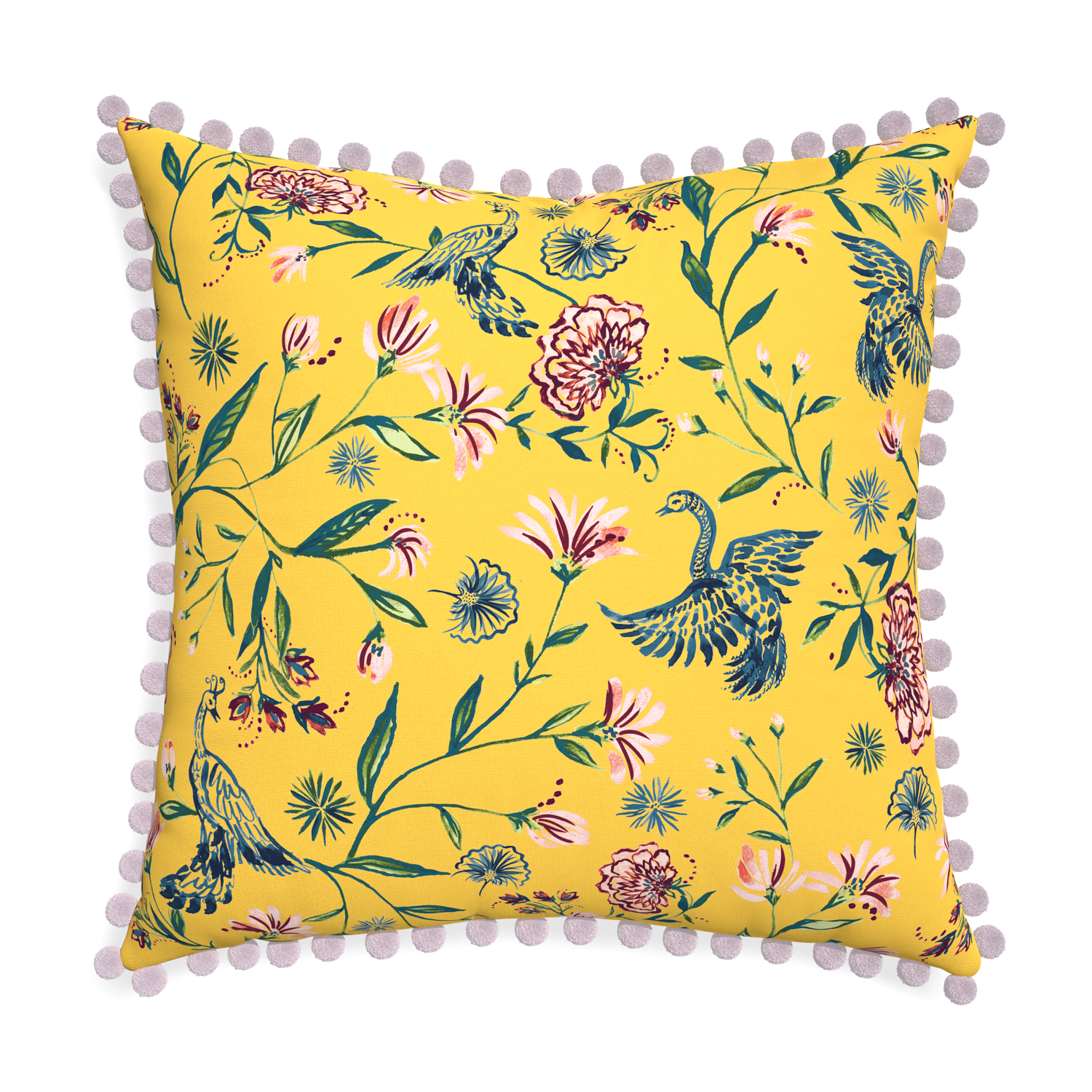 Euro-sham daphne canary custom pillow with l on white background