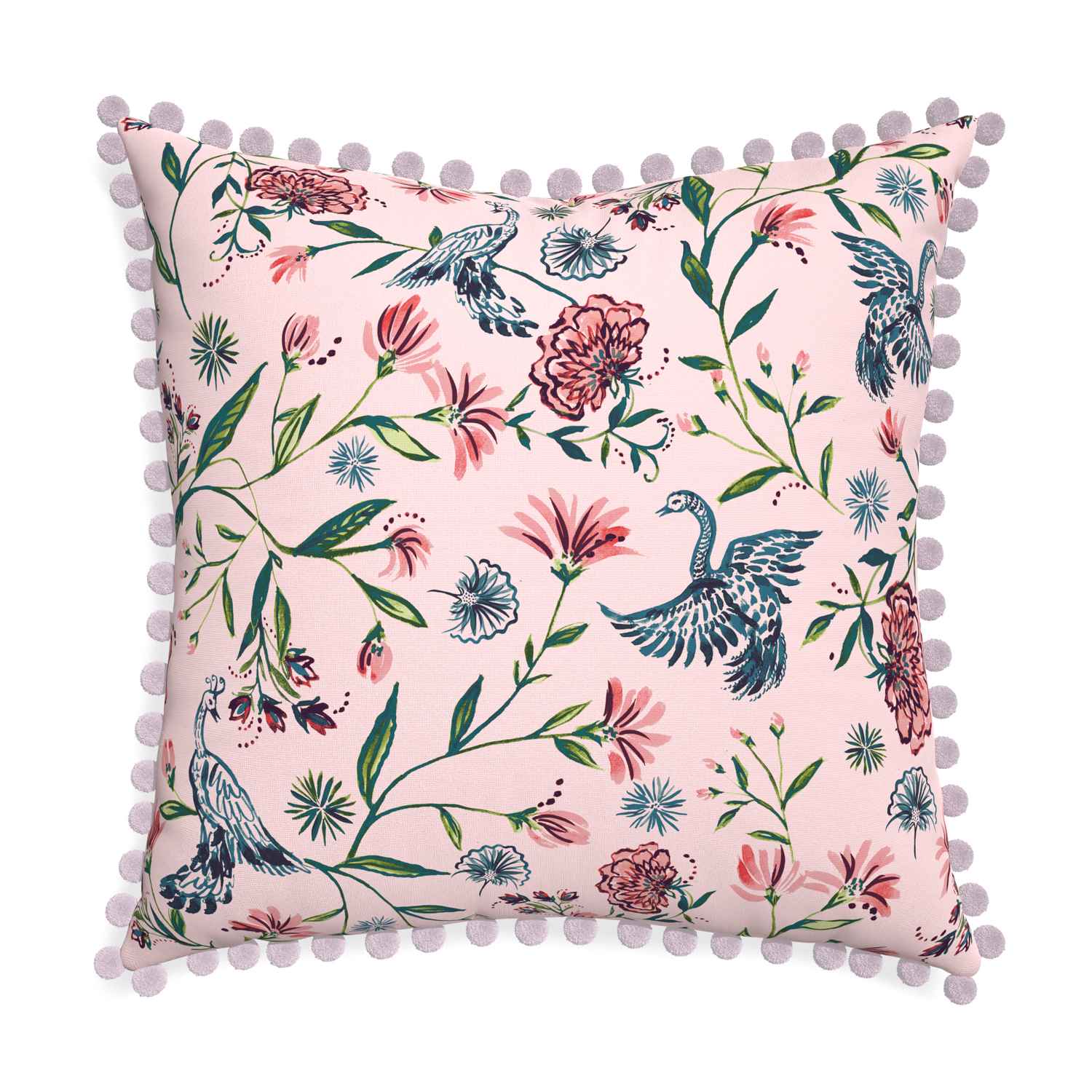 Euro-sham daphne rose custom pillow with l on white background