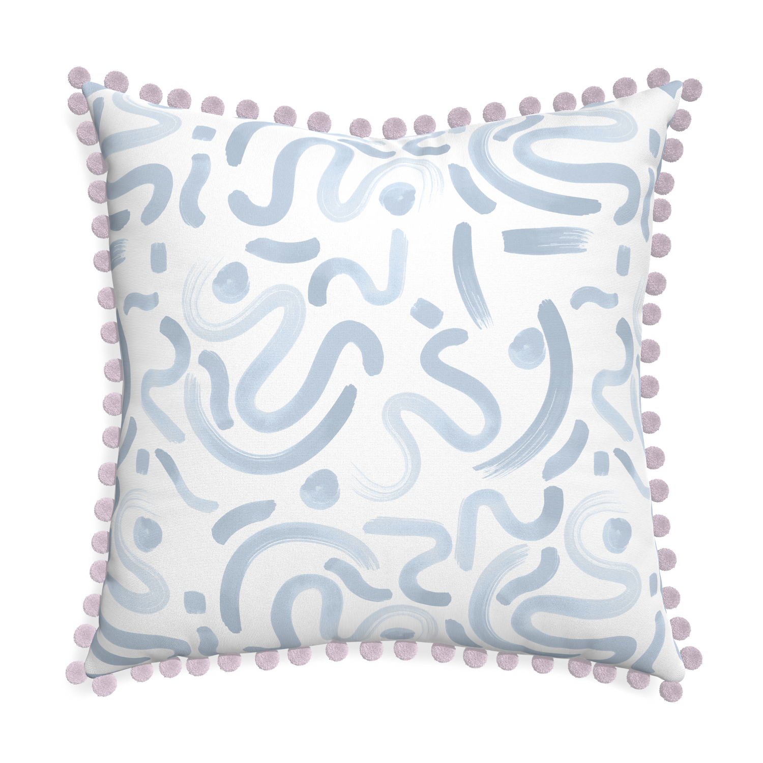 Euro-sham hockney sky custom pillow with l on white background