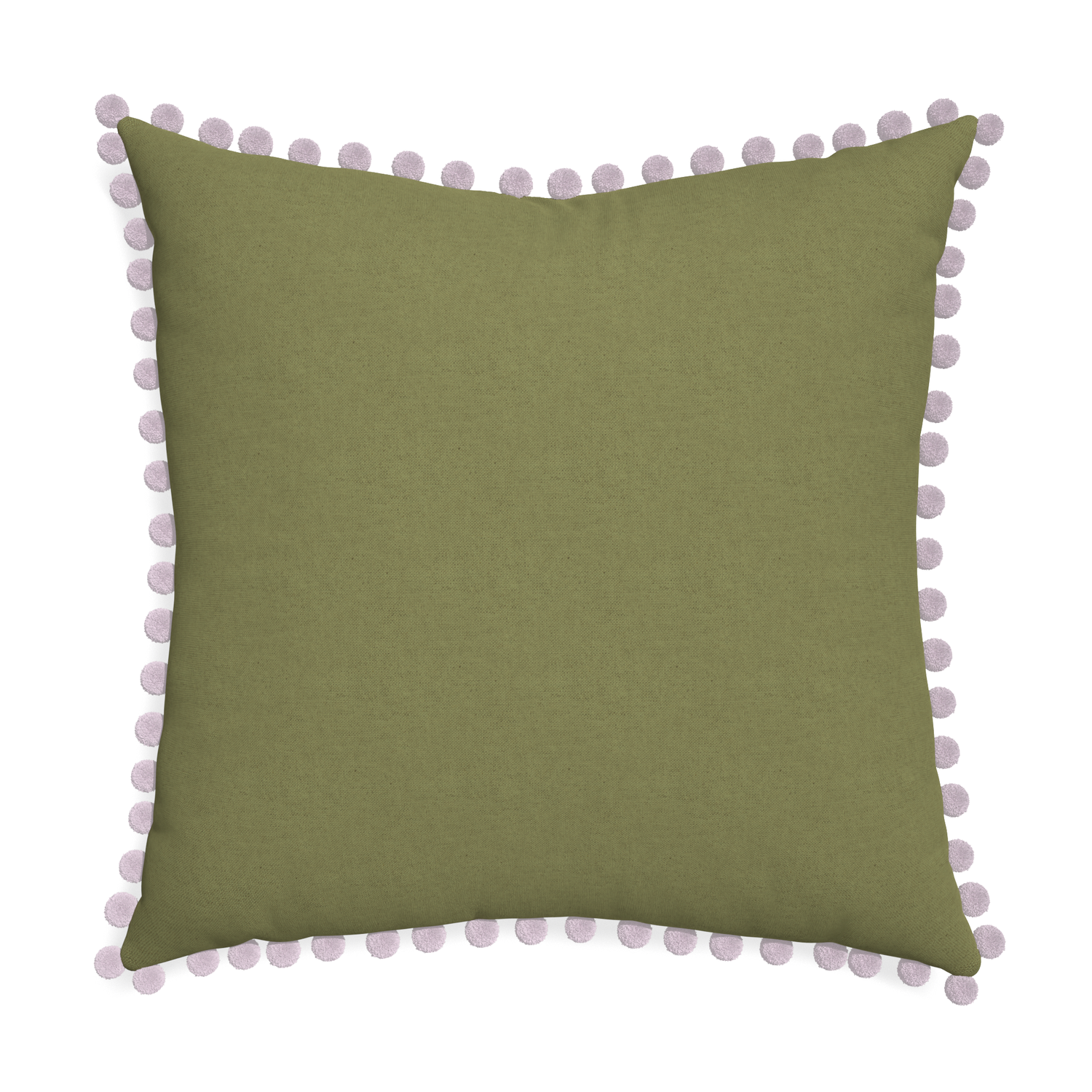 Euro-sham moss custom moss greenpillow with l on white background