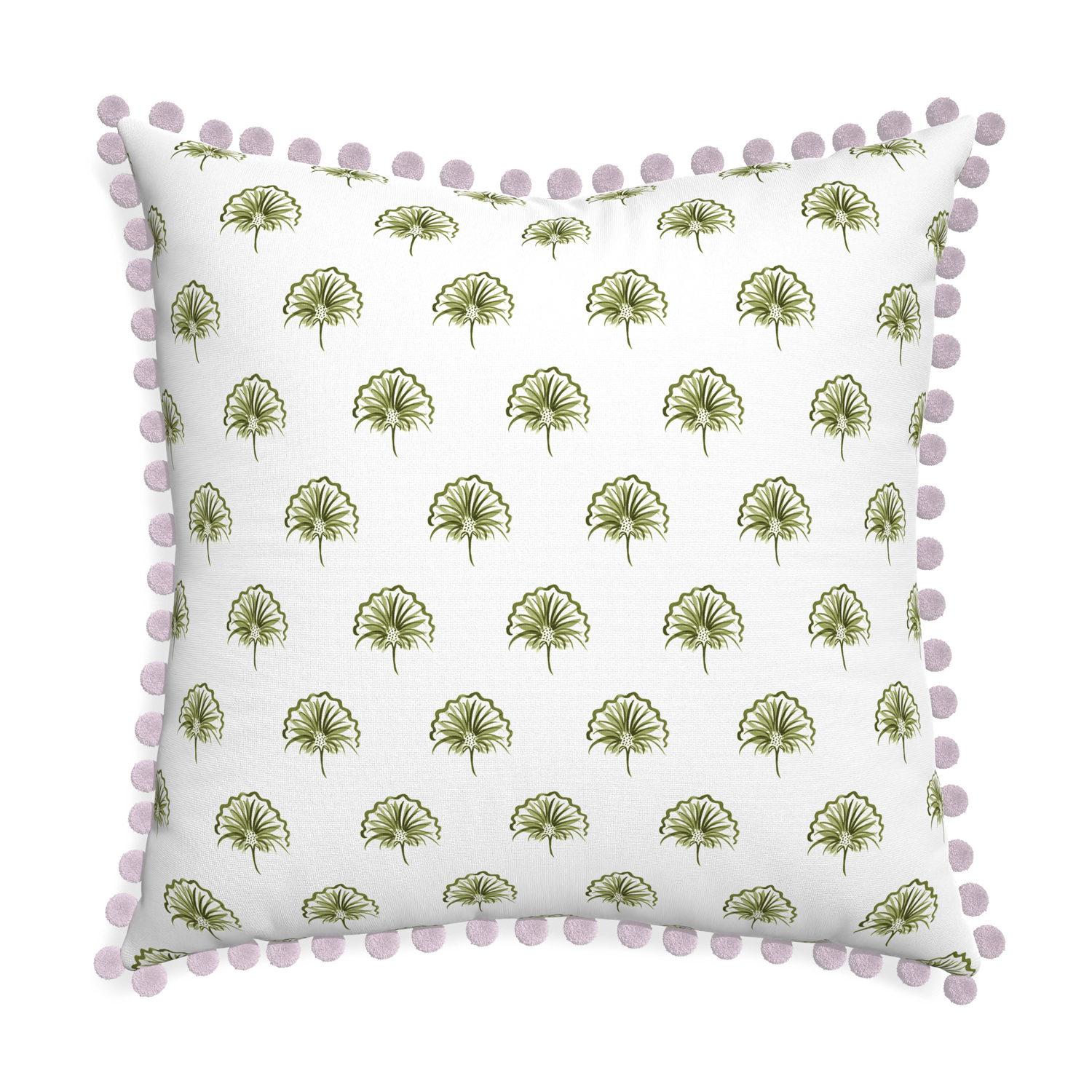 Euro-sham penelope moss custom green floralpillow with l on white background