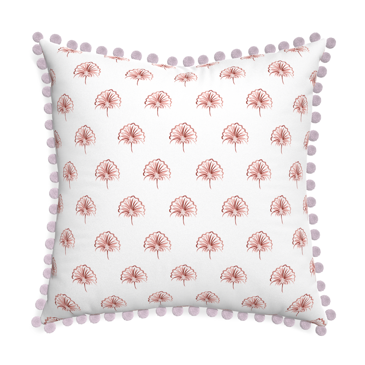 Euro-sham penelope rose custom floral pinkpillow with l on white background