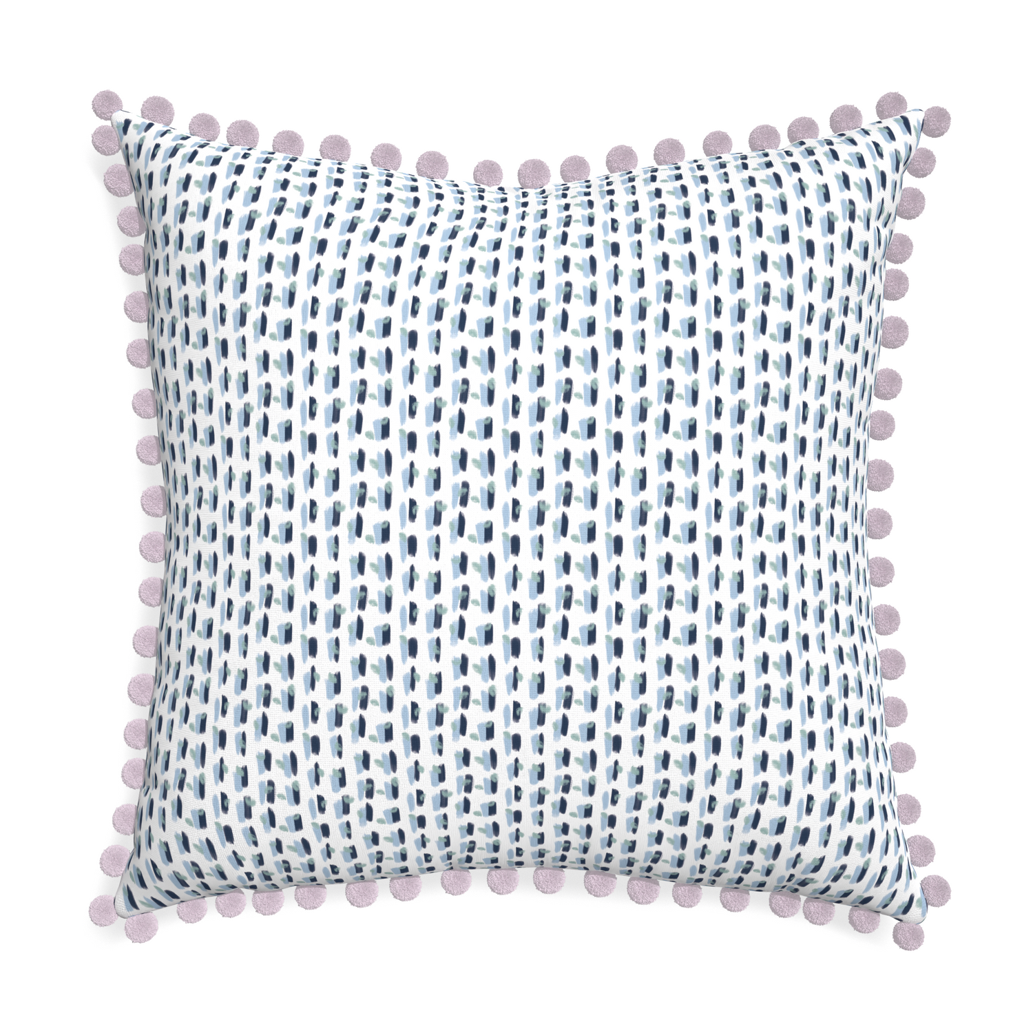Euro-sham poppy blue custom pillow with l on white background