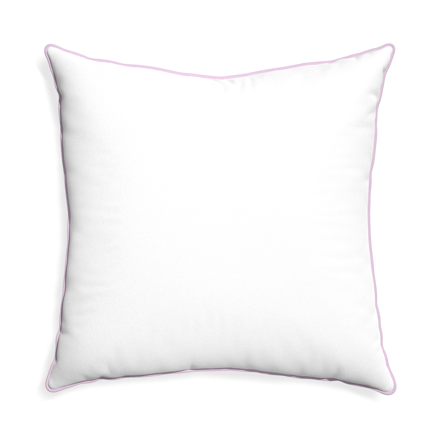 Euro-sham snow custom white cottonpillow with l piping on white background