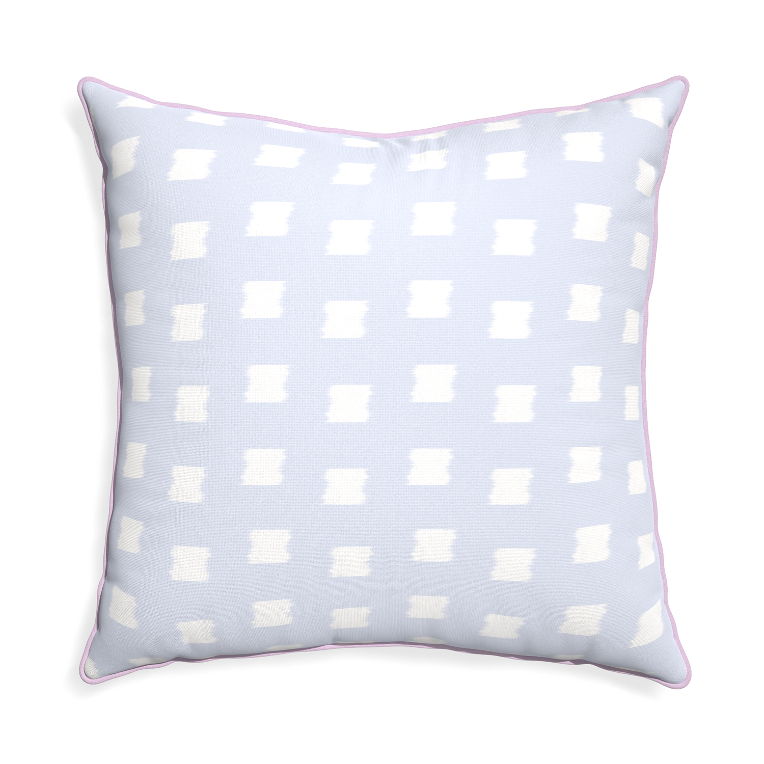Euro-sham denton custom sky blue patternpillow with l piping on white background