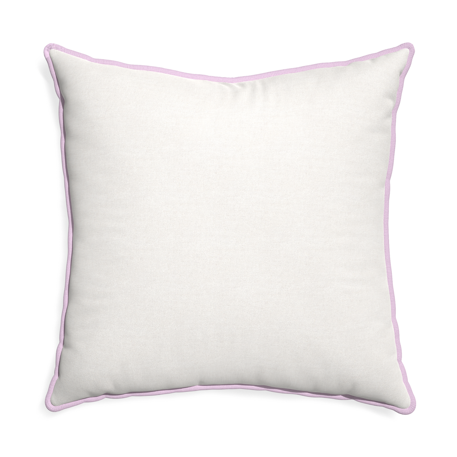 Euro-sham flour custom pillow with l piping on white background