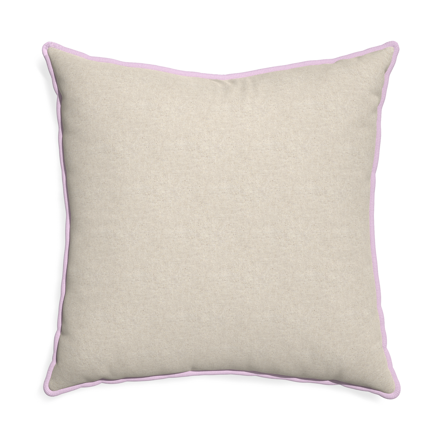 Euro-sham oat custom light brownpillow with l piping on white background