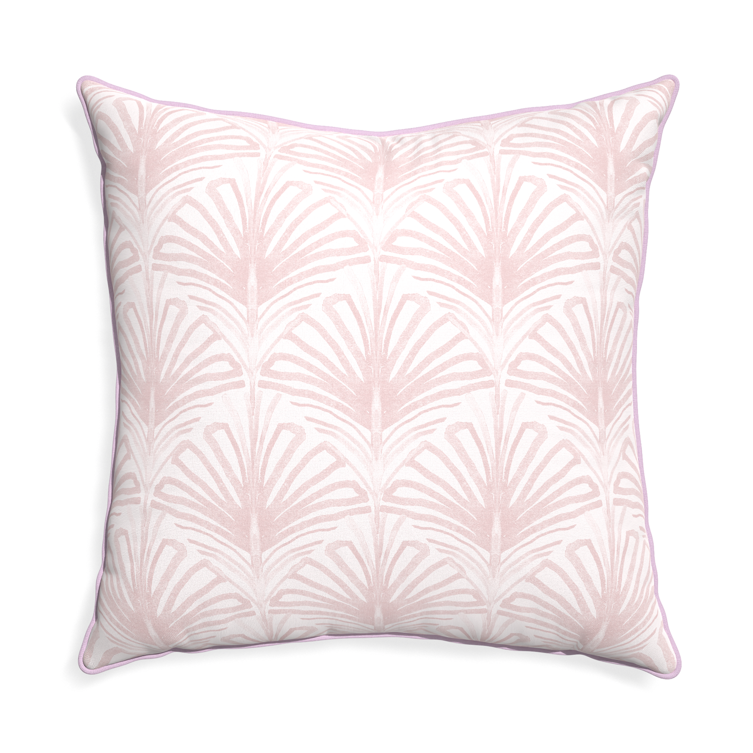 Euro-sham suzy rose custom pillow with l piping on white background