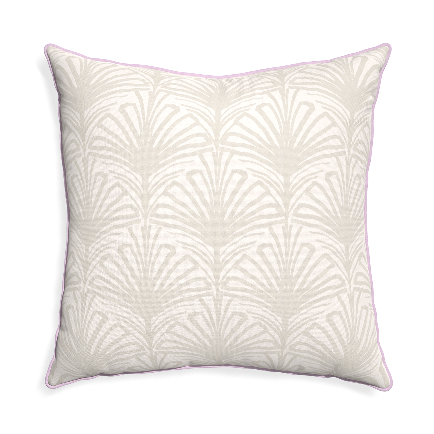 Euro-sham suzy sand custom pillow with l piping on white background