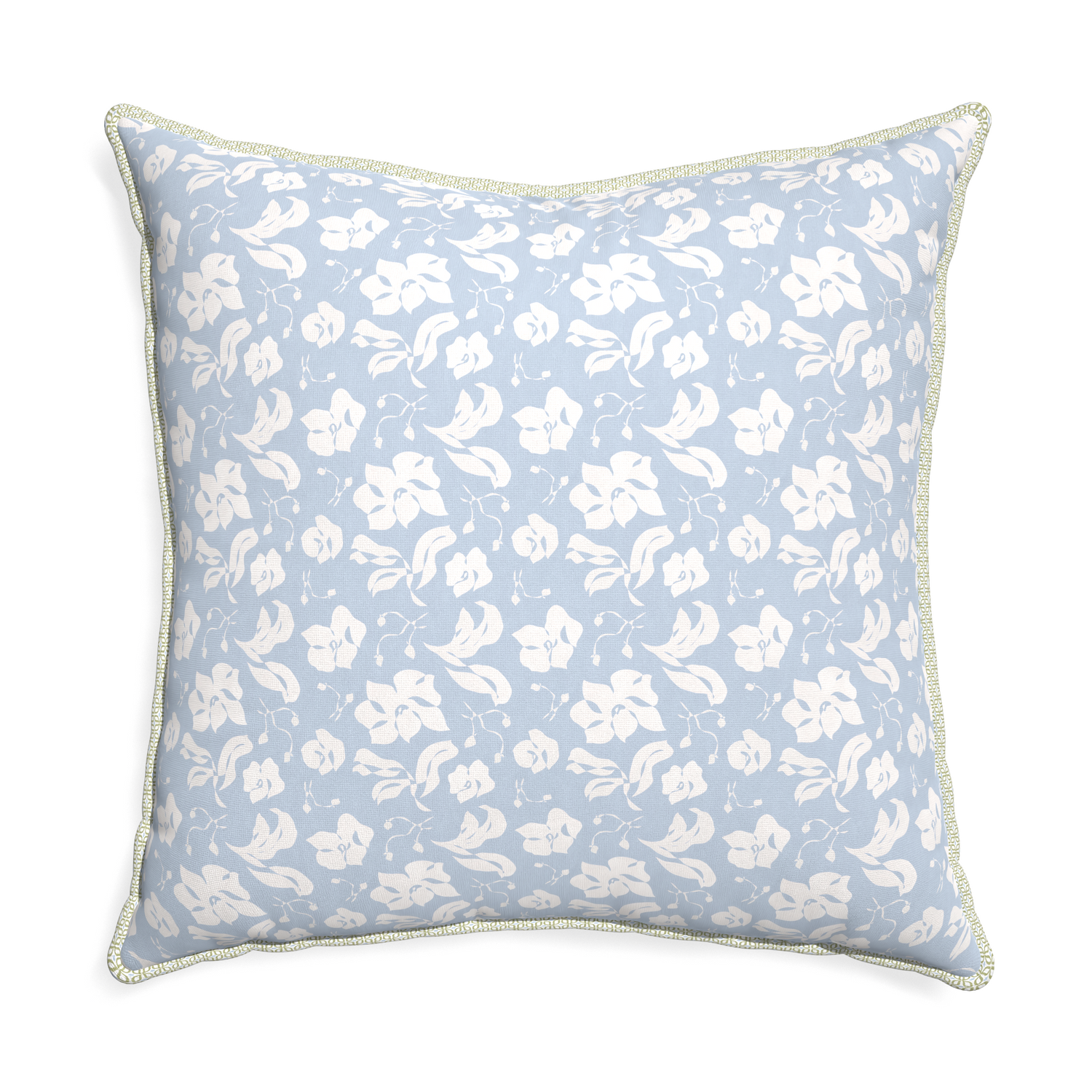Euro-sham georgia custom pillow with l piping on white background