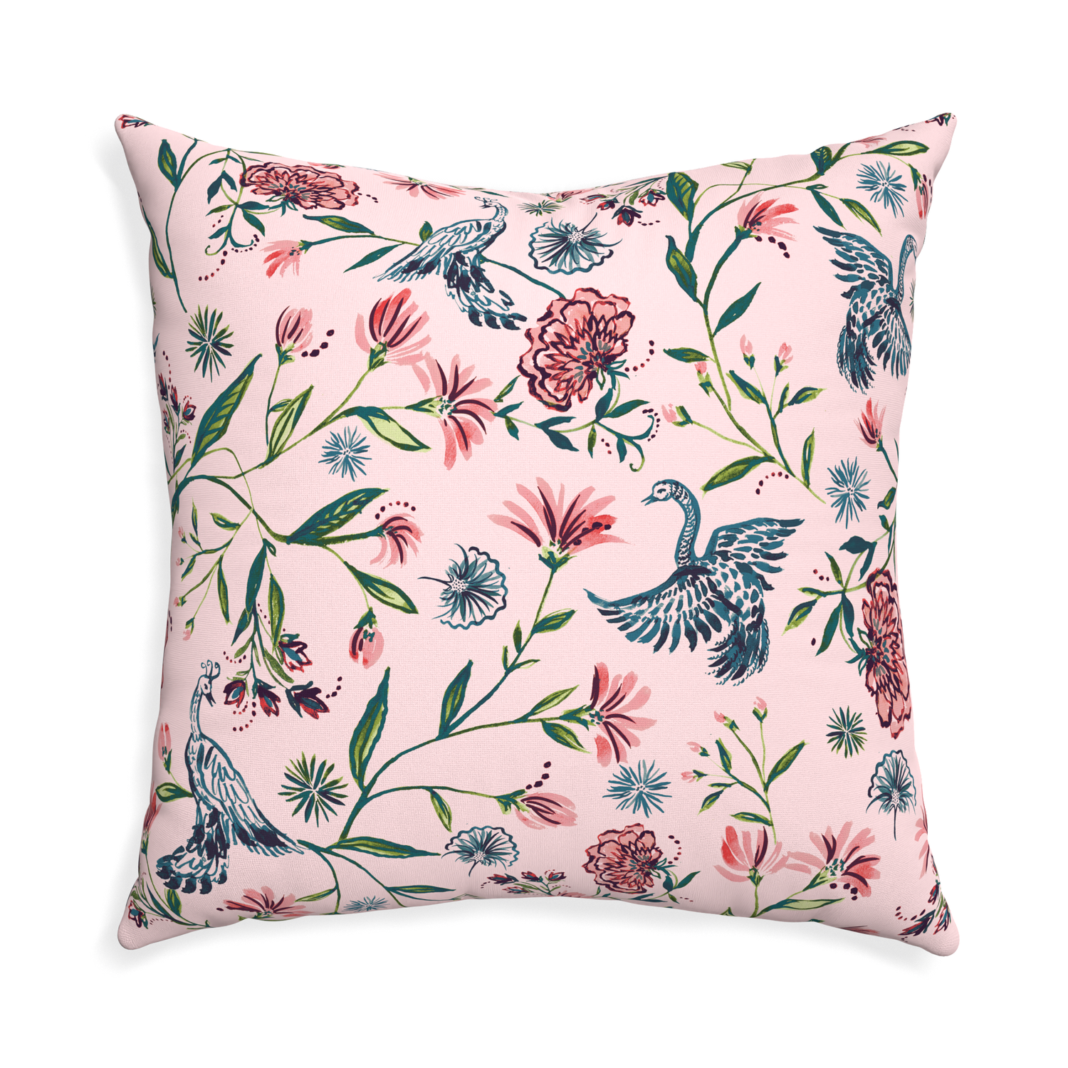 Euro-sham daphne rose custom pillow with none on white background