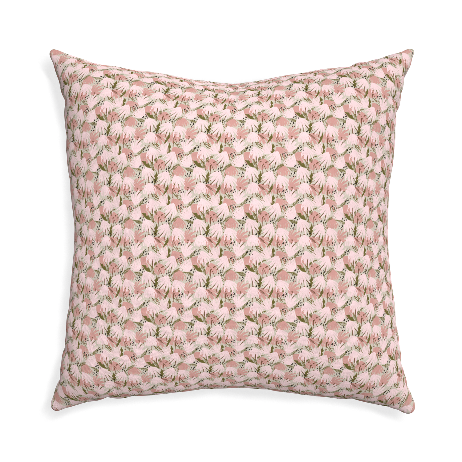 Euro-sham eden pink custom pink floralpillow with none on white background
