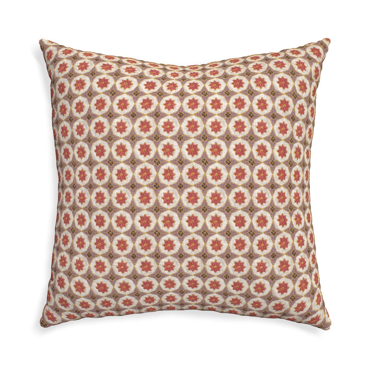 Euro-sham hayes coral custom coral geometricpillow with none on white background