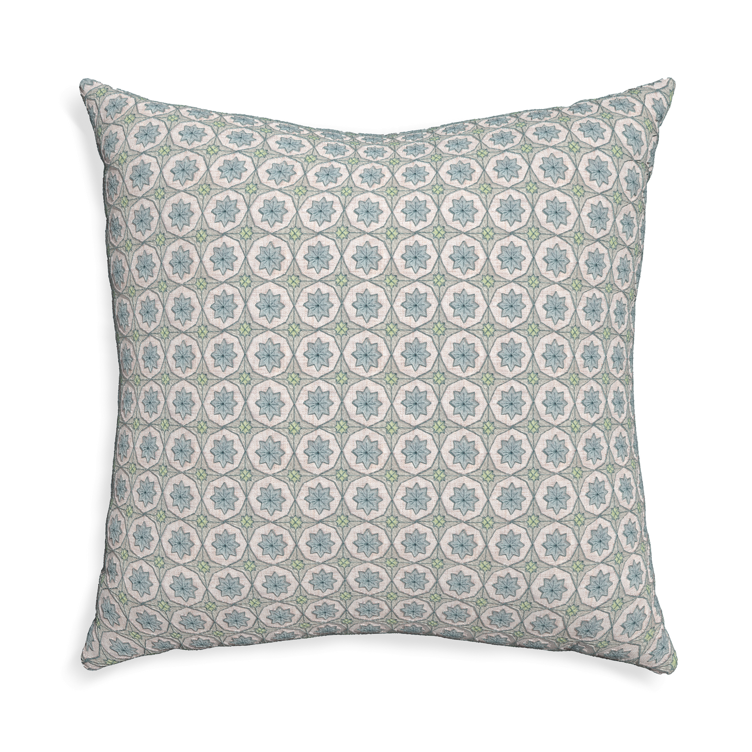 Euro-sham hayes sea salt custom blue geometric pillow with none on white background