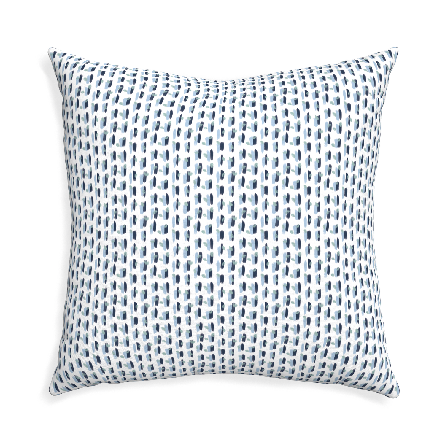 Euro-sham poppy blue custom pillow with none on white background