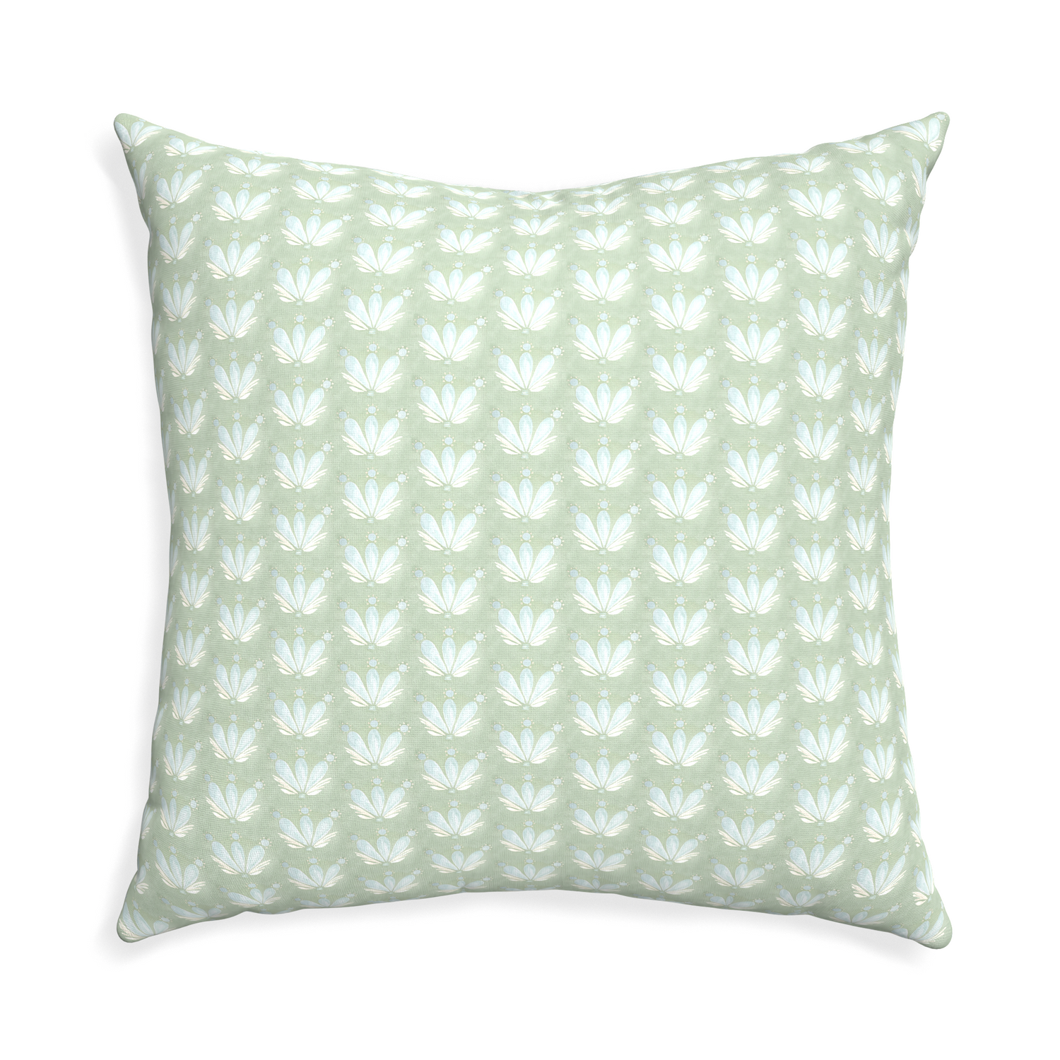 Euro-sham serena sea salt custom blue & green floral drop repeatpillow with none on white background