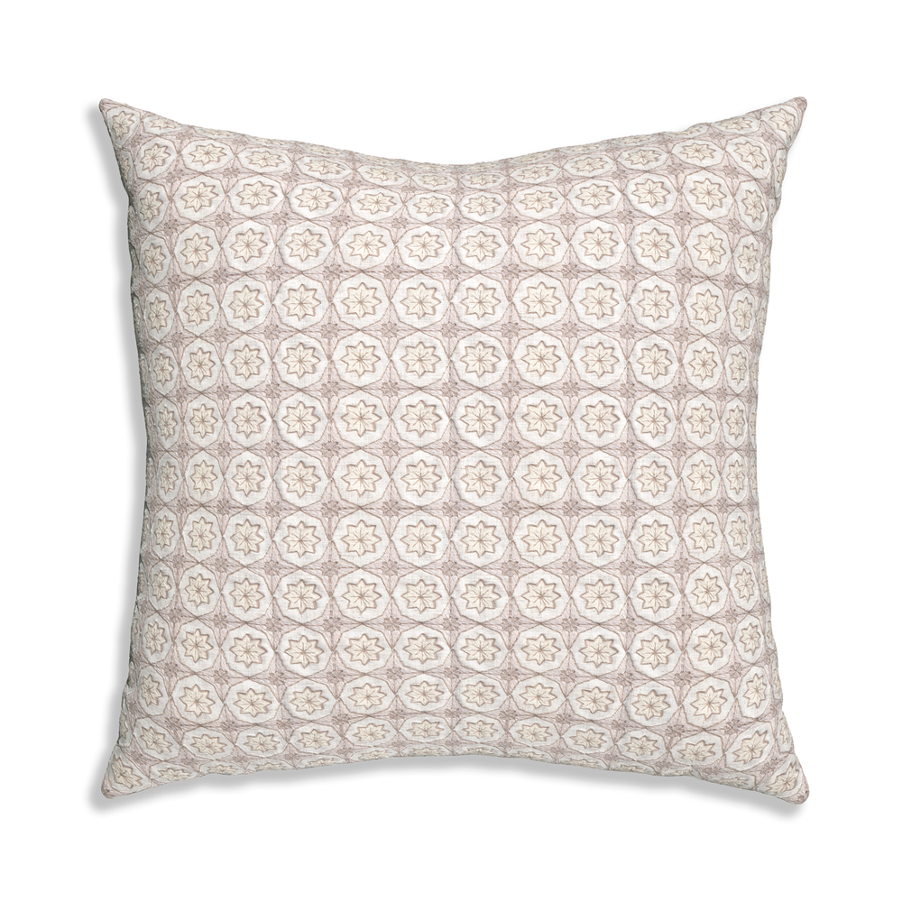 Euro-sham hayes almond custom pillow with n on white background