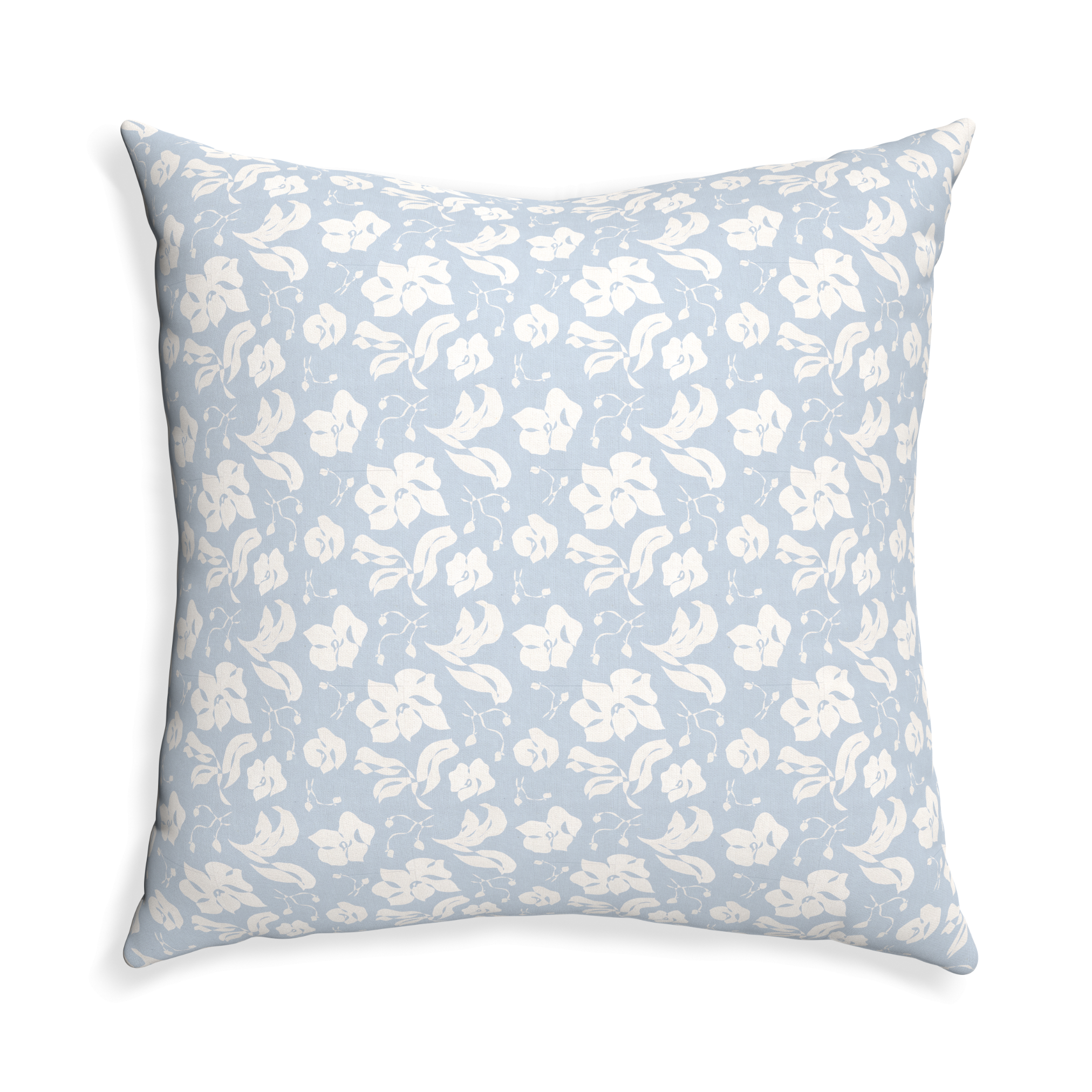 Georgia Cornflower Printed Cotton Pillow - Thumbnail 5