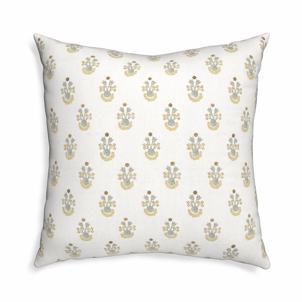 Euro-sham lucie chamomile custom pillow with n on white background