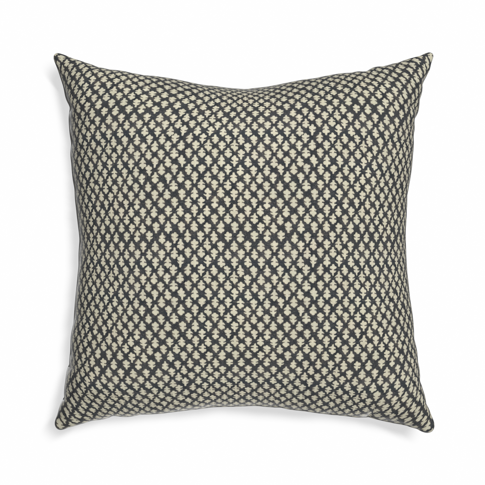 Euro-sham quinn charcoal custom pillow with n on white background