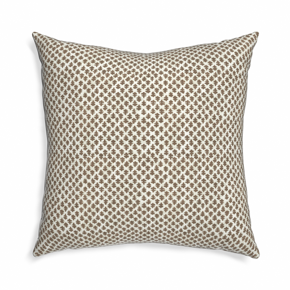 Euro-sham quinn chestnut custom pillow with n on white background