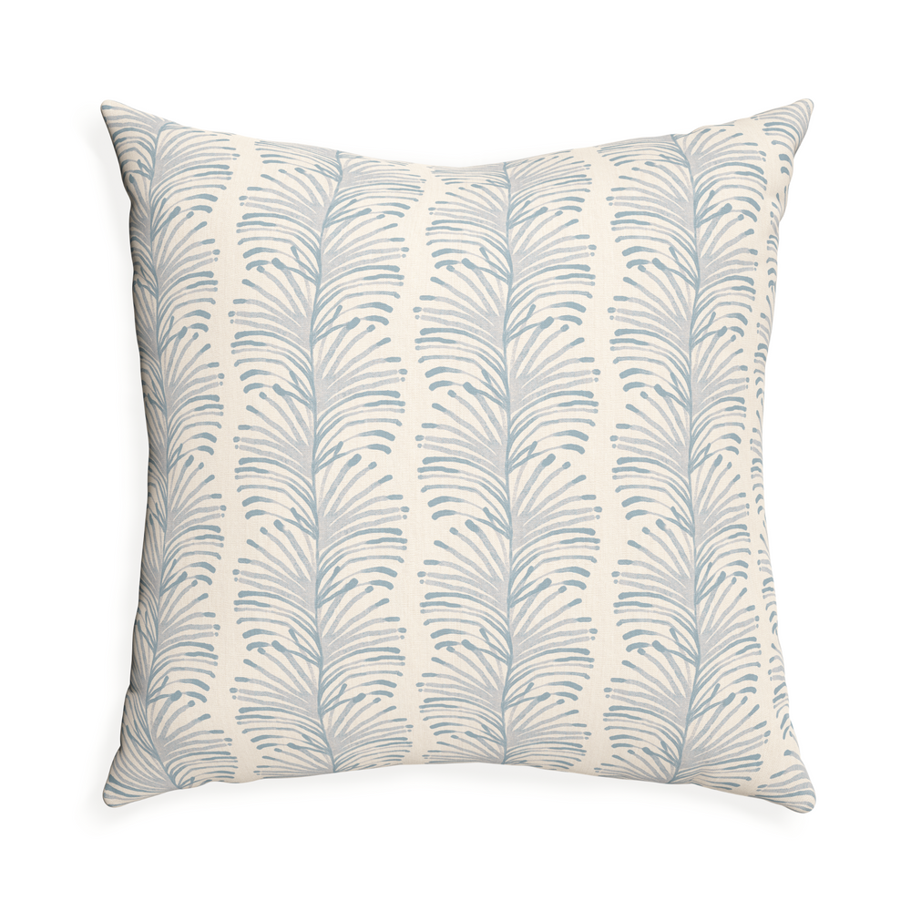Euro-sham emma sky custom sky blue botanical stripepillow with n on white background