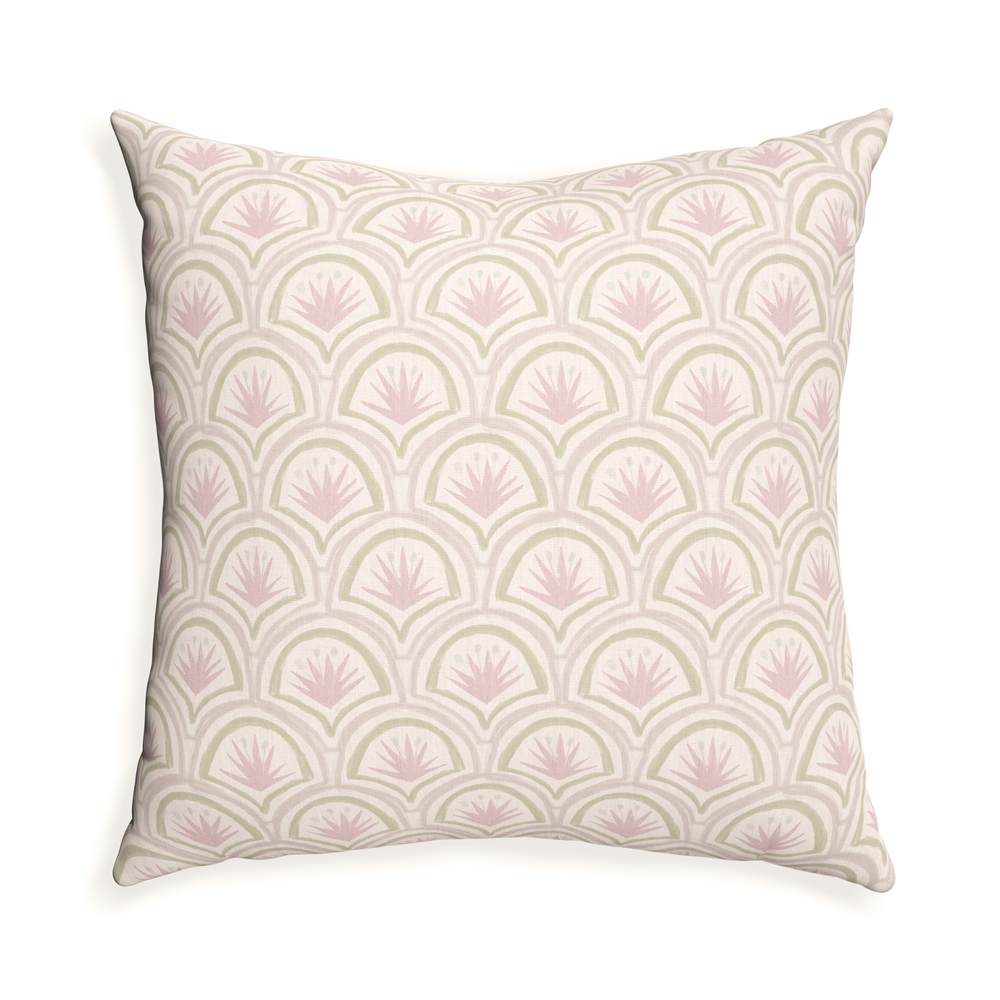 Euro-sham thatcher rose custom pink & green palmpillow with n on white background