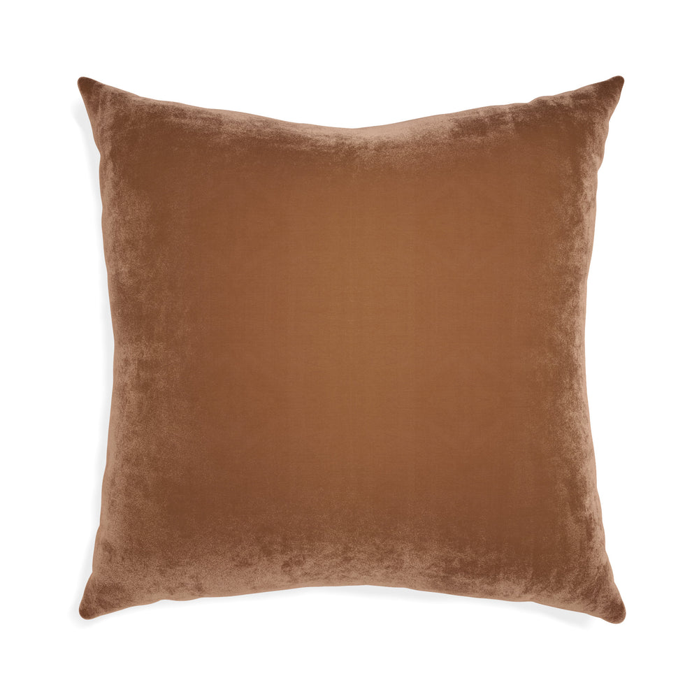 Euro-sham honey velvet custom pillow with n on white background