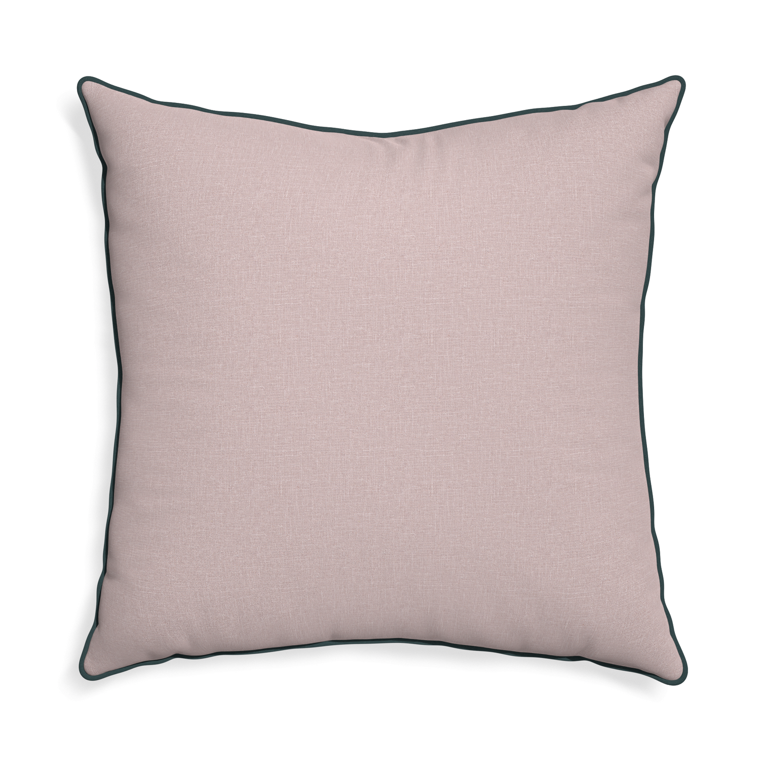 Euro-sham orchid custom mauve pinkpillow with p piping on white background