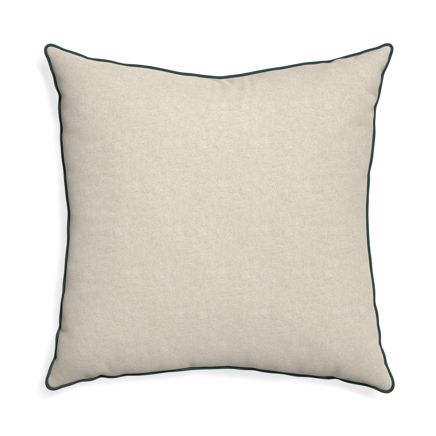 Euro-sham oat custom light brownpillow with p piping on white background